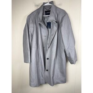 Lands End Womens Gray Wool‎ Blend Coat Size 26W Petite Career Outerwear